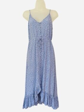 Rails Women's FRIDA Sky Blue Daisy Print Spaghetti Strap Modi Dress - Size S